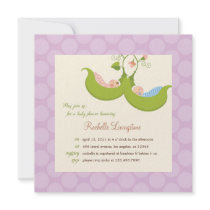 Peas in a Pod Twin Boy Girl Baby Shower Invitation