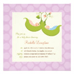 Peas in a Pod Twin Boy Girl Baby Shower Invitation