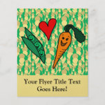 Peas Love Carrots, Cute Green and Orange Design Full Colour Flyer
