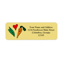 Peas Love Carrots, Cute Green and Orange Design Labels
