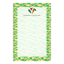 Peas Love Carrots, Cute Green and Orange Design Custom Stationery