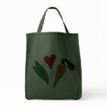 Peas Love Carrots, Cute Green Grocery Shopping Bag bags