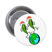 Peas on Earth Holiday Button