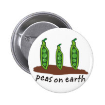 Peas on Earth Pinback Buttons