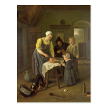 Peasant Family at Meal time, c.1665 Postcards