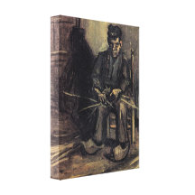 Peasant Making a Basket by Vincent van Gogh Canvas Print
