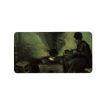 Peasant Woman by the Fireplace - Vincent van Gogh Personalized Address Label