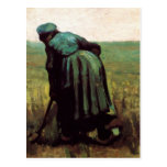 Peasant Woman Digging by Vincent van Gogh Postcards