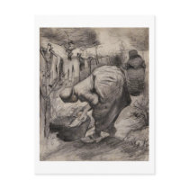 Peasant Women, Washtub & Laundry, Vincent van Gogh Postcards