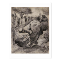 Peasant Women, Washtub & Laundry, Vincent van Gogh Postcards