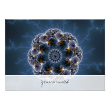 Pebbled Fractal Art Custom Invitations