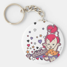 Pebbles Purple Heart Keychain