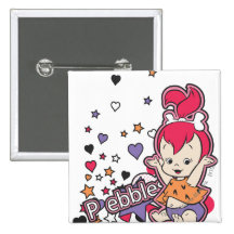 Pebbles Purple Heart Pinback Button