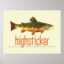 Pêche de mouche Highsticker Posters