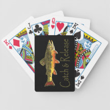 Pêche de truite de crochet et de libération cartes bicycle poker