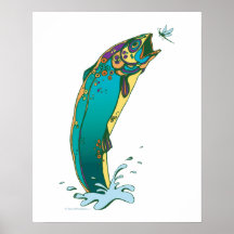 Pêche psychédélique de truite posters