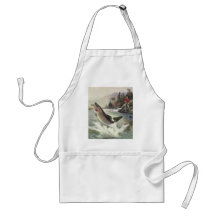 Pêche vintage de pêcheur de poissons de truite arc tablier