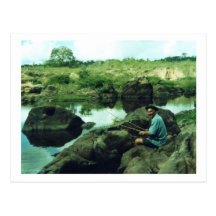 Pêche : Vocation du retraité ! Carte Postale