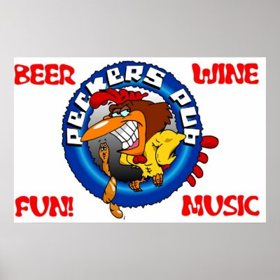Peckers Pub Main Sign Logo Posters by r00ster
