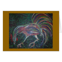 peckin' rooster card