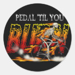 Pedal Burn Cyclists and Bike Riders Gear Round Sticker