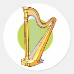 Pedal Harp Green Circle Behind Graphic Music Stickers