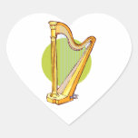 Pedal Harp Green Circle Behind Graphic Music Stickers