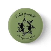 Pedal into a Greener Future Button : Green