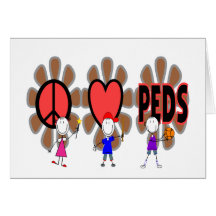 Pediatric Nurse--"Peace Love Pediatrics" Cute Greeting Cards