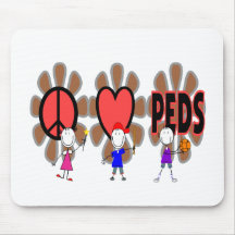 Pediatric Nurse--"Peace Love Pediatrics" Cute Mouse Pad