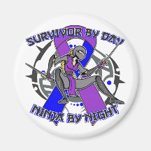 Pediatric Stroke Survivor By Day Ninja By Night Fridge Magnets
