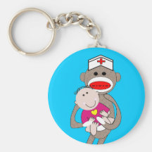 Pediatrics Nurse  Sock Monkey Keychains