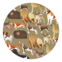 Pedigree Dog Wallpaper Round Stickers