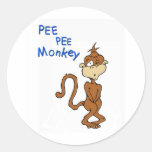 Pee Pee Monkey Round Stickers