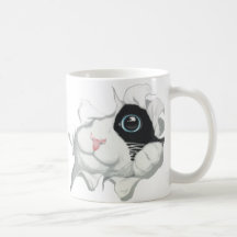 Peeking Cat Coffee Mug Cup
