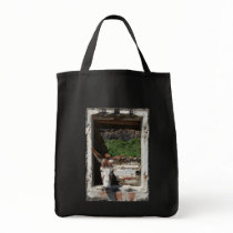 Peeking donkey canvas bag