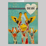Peeking Giraffes  Mother's Day Card cards