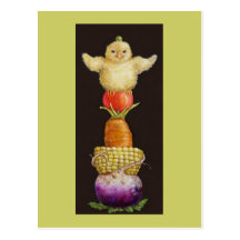 peep totem postcard