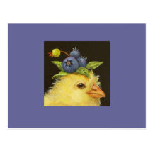 peep with blueberries postcard 2