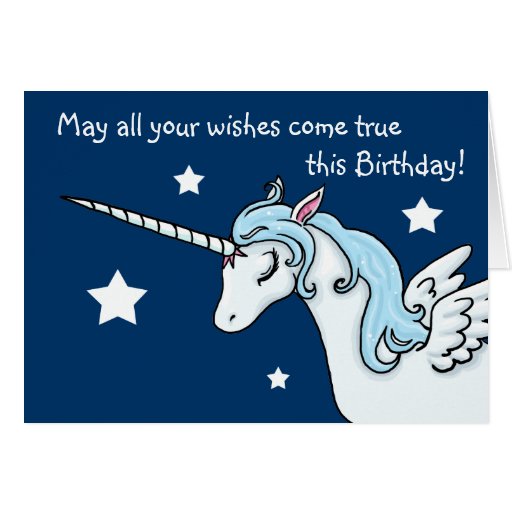 Pegasus Unicorn Wishes Birthday Card | Zazzle