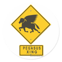 Pegasus XING Round Stickers