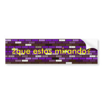 pegatina ladrillos lilas, ¿que estas mirando? etiqueta de parachoque