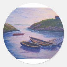 Peggy's Cove Dingies Round Stickers