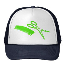 Peigne et ciseaux - coiffeur casquette