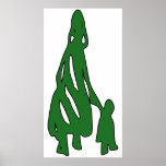 Peileppe Tribal Art Woman w Child Silhouette comic Posters
