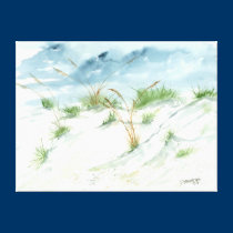 peinture d'aquarelle de plage de dunes de sable d' impressions sur toile