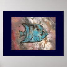 Peinture d'art de poissons affiche