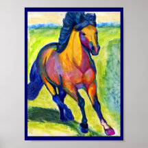 Peinture de cheval de couleur d'eau posters