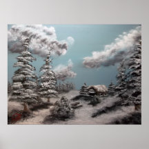 Peinture de paysage d'hiver posters