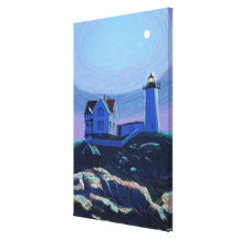 Peinture de toile enveloppée par phare éclairé par impressions sur toile